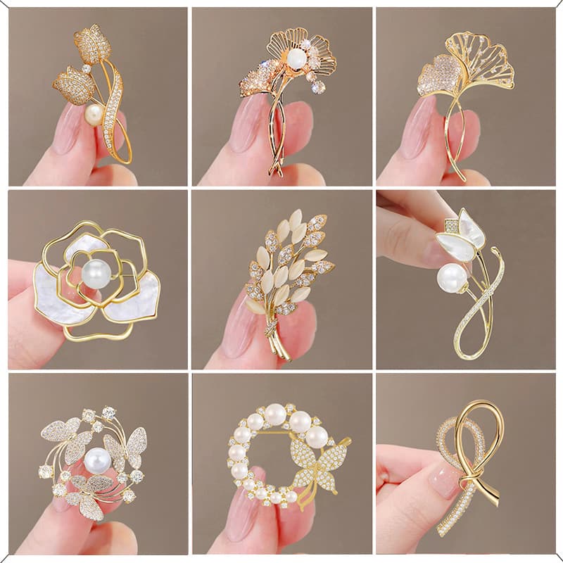 Brooch, pin, suit from pearl, accessory lapel pin, high-quality style, light luxury style
