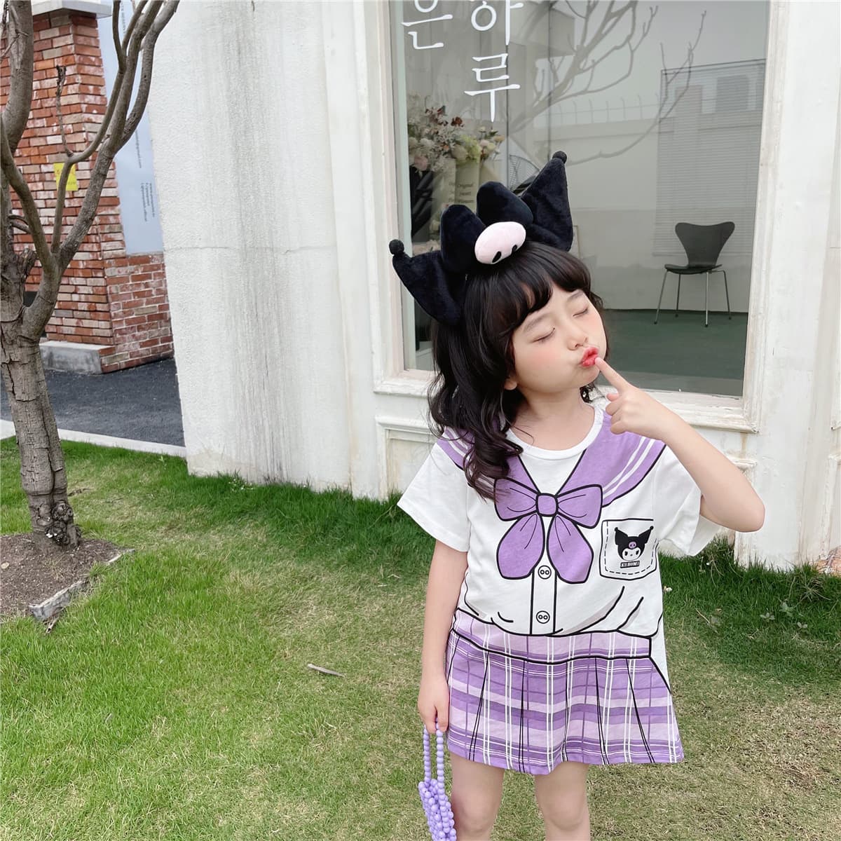 Summer children's cute set, cartoon T-shirt dress 2