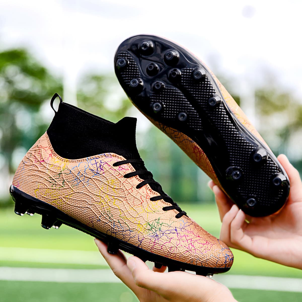Autumn golden boots, camouflage non-slip sneakers, autumn season 2024, trend of season, with spikes 1
