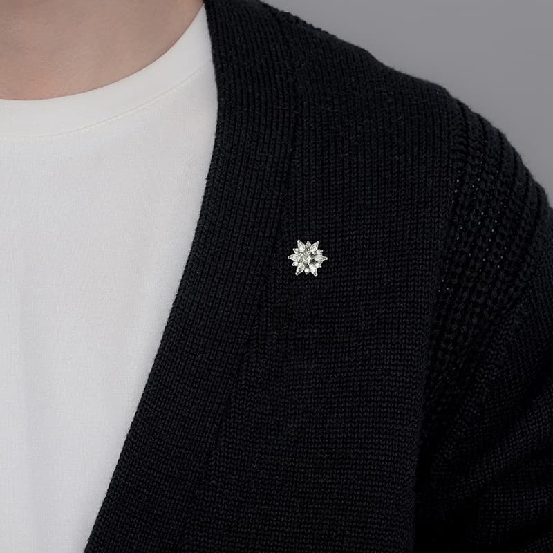 Brooch, design high-end suit lapel pin, diamond badge, accessory, men's style, trend of season, simple and elegant design 3