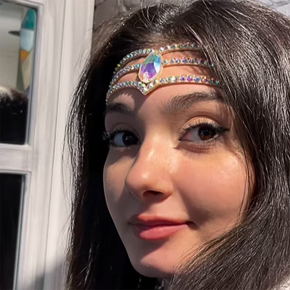 Bohemian Teardrop Forehead Chain - Crystal Rhinestone Hair Accessory