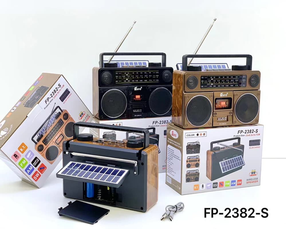 Handheld travel retro speakers, antenna solar-powered, new collection, bluetooth 5