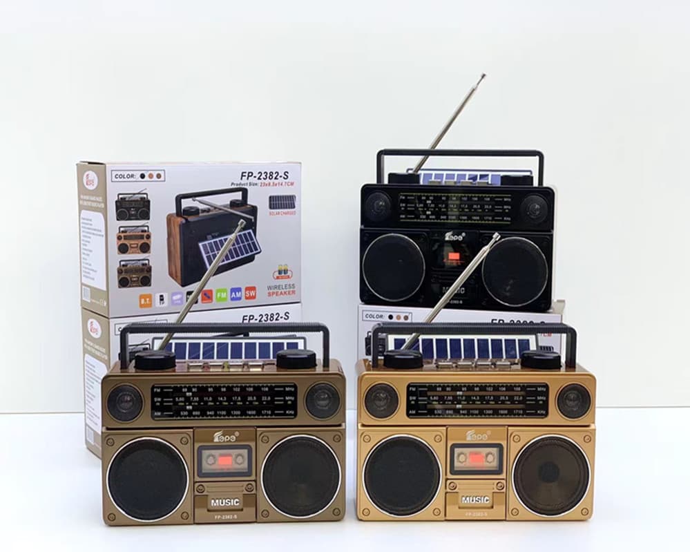 Handheld travel retro speakers, antenna solar-powered, new collection, bluetooth 1