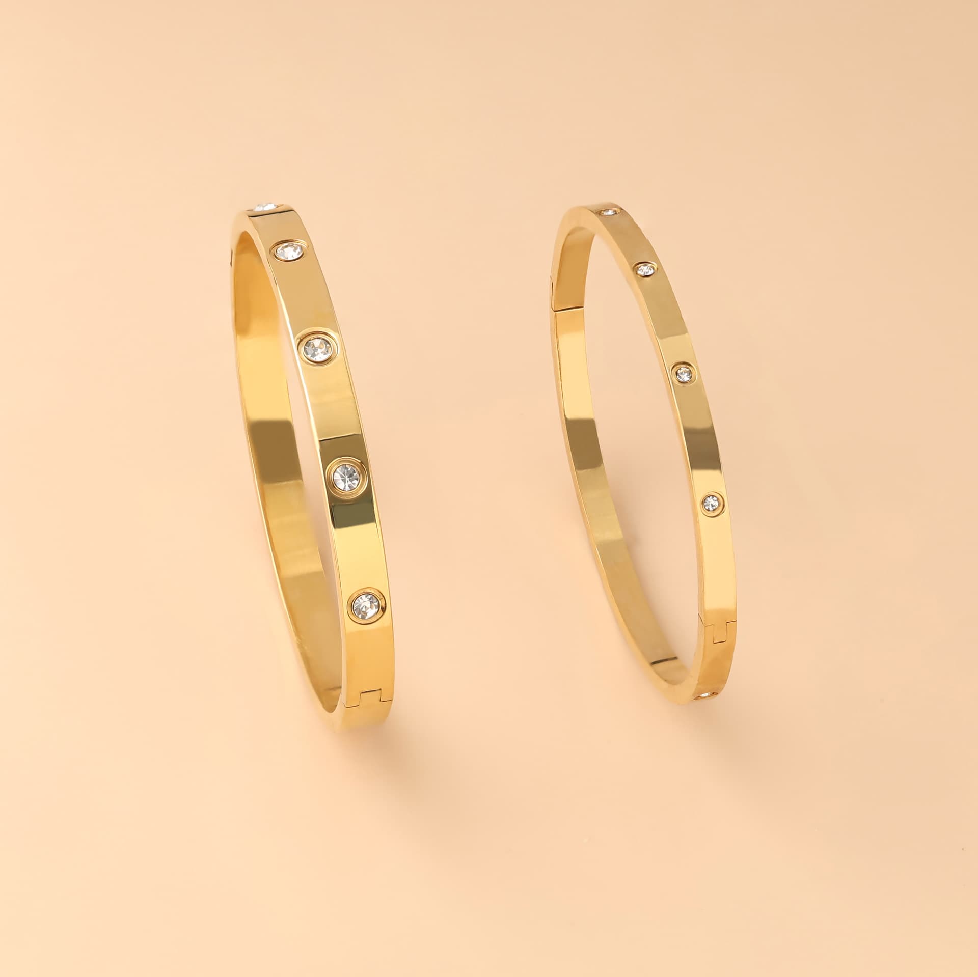 Golden bracelet stainless steel, mirror effect, European style 2