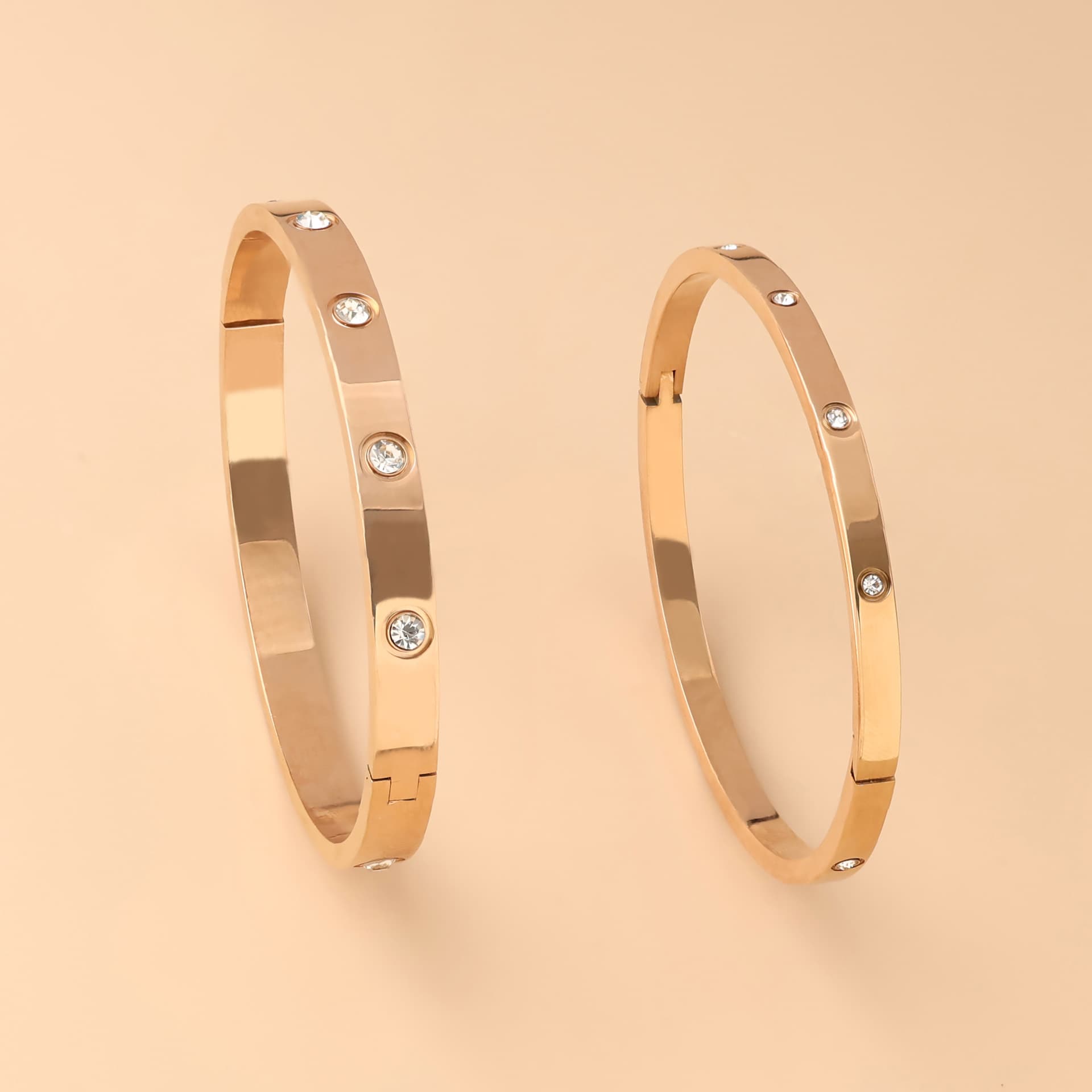 Golden bracelet stainless steel, mirror effect, European style 4