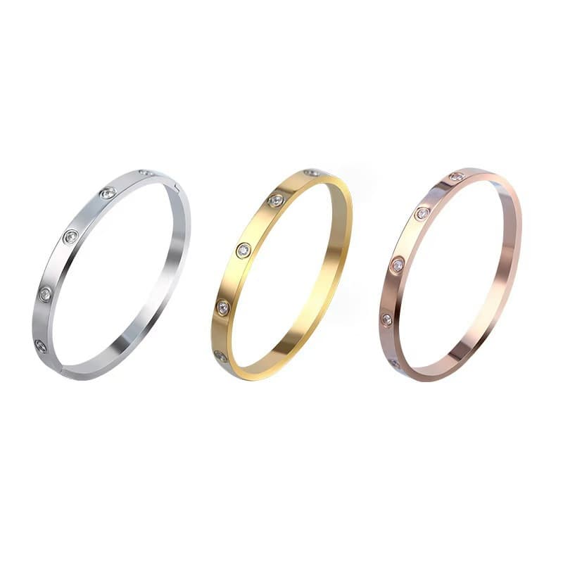 Golden bracelet stainless steel, mirror effect, European style 5