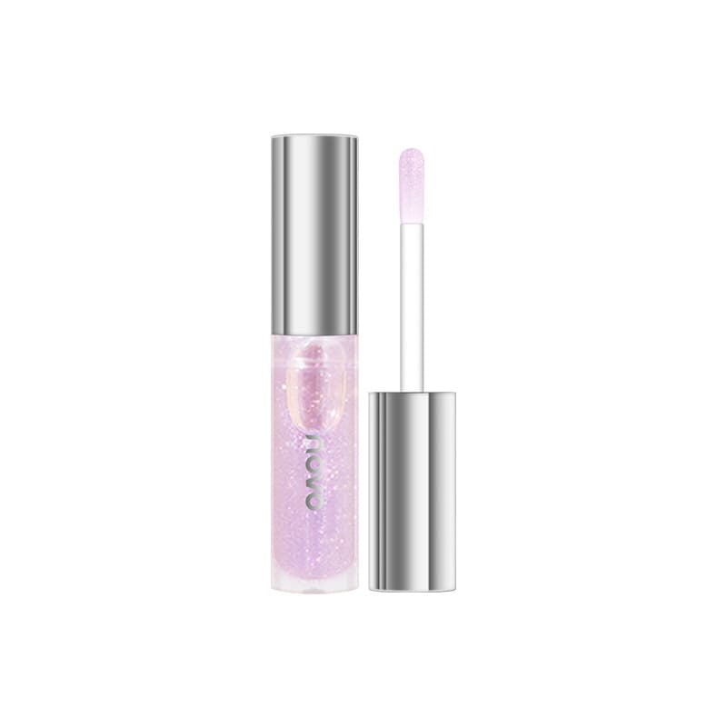 NOVO Glass lip gloss, demi-season transparent lip balm, mirror effect, plump lips effect 5