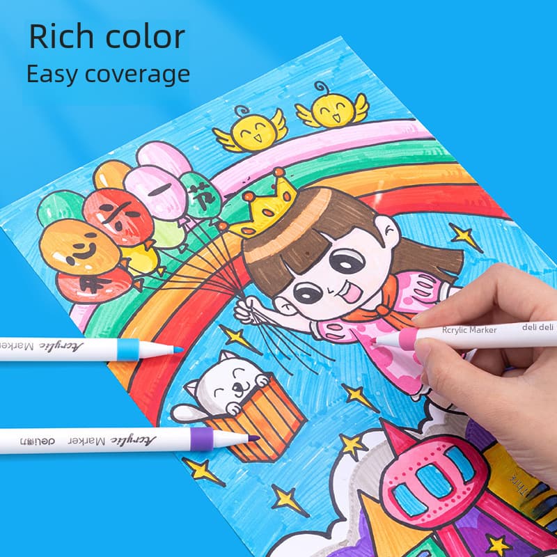 Acrylic, pigment marker for students, coloured pencils, set 4