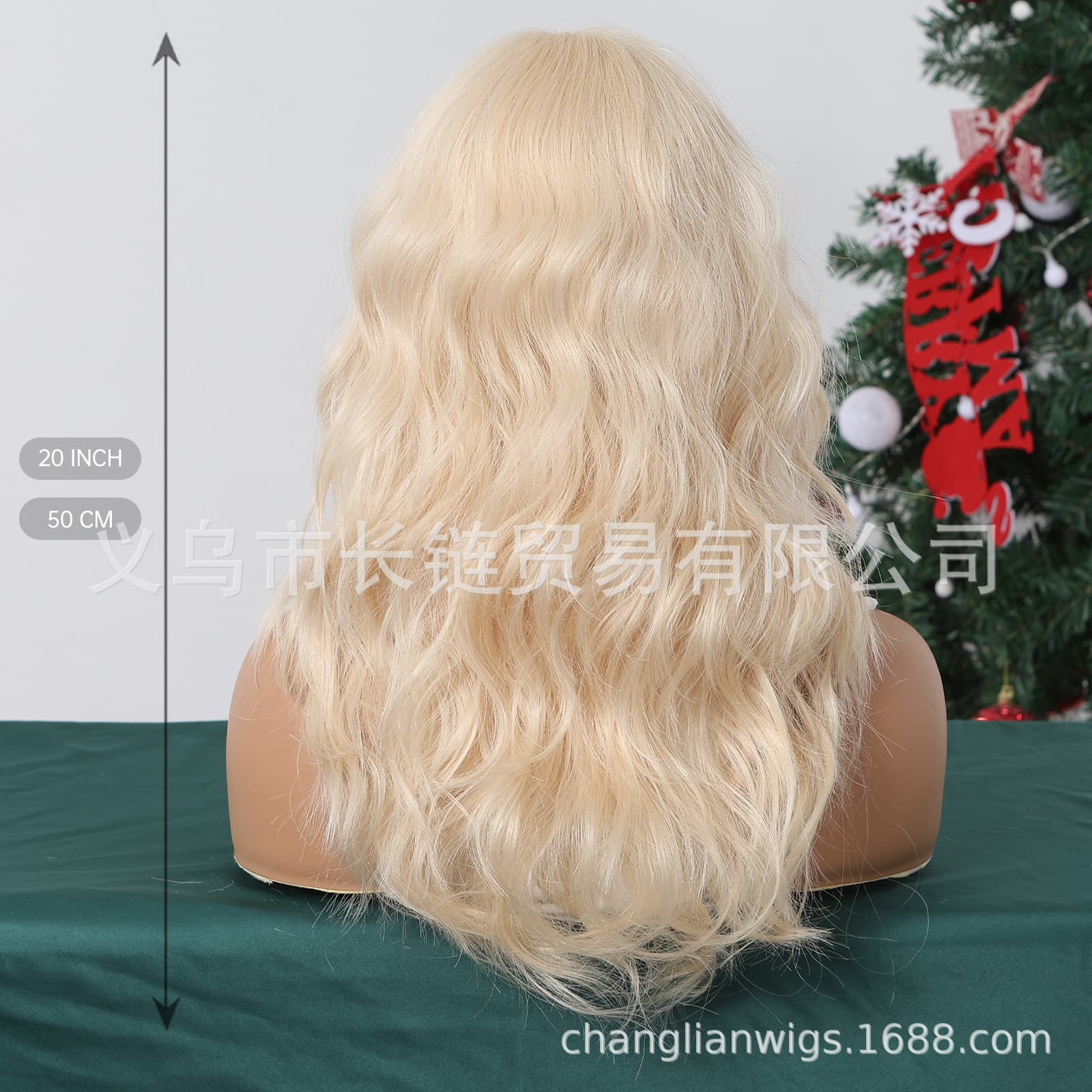 Platinum wig, curly bangs, European style 4