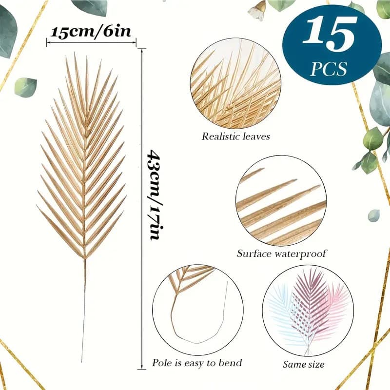 Cross -border artificial palm leaf simulation tropical plant flower indoor and outdoor DIY accessories wedding birthday party decoration 2
