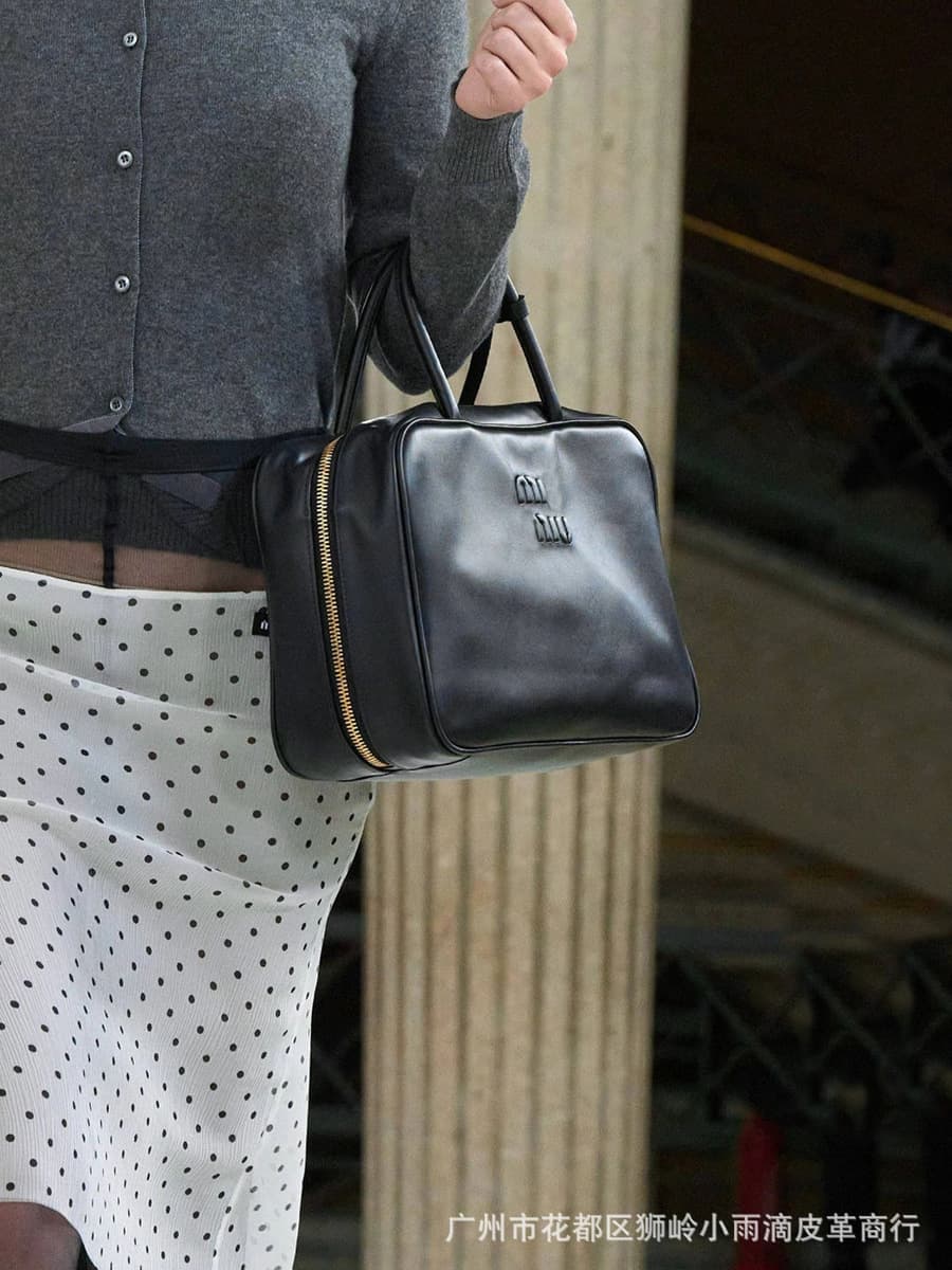 Leather business laptop with zipper, shoulder bag, genuine leather, business version 4