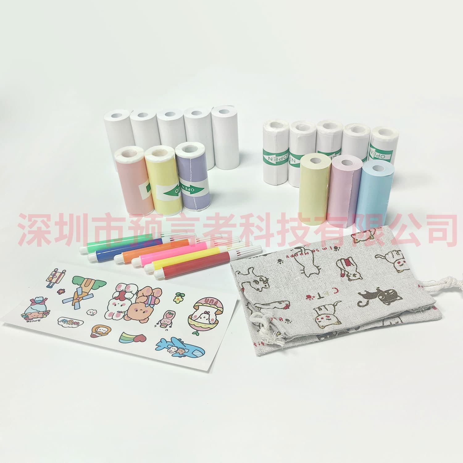 Cross -border small printer paper 10 years label color non -dry glue transparent sticker mini printer pain 2