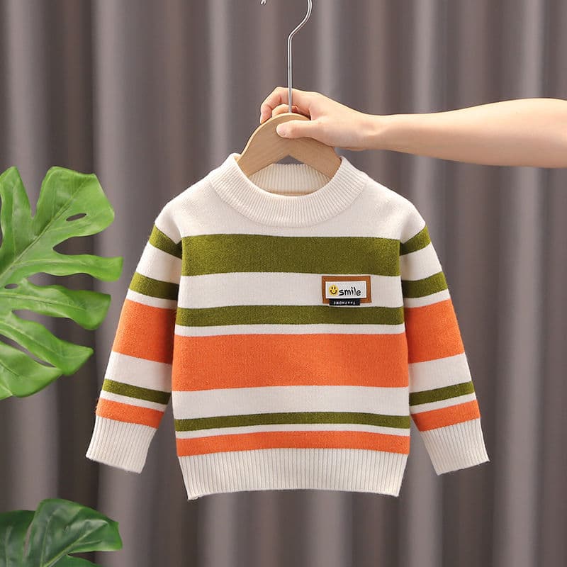 Boys Demi-Season Thermal Knit Sweater - Thickened Korean Style 2