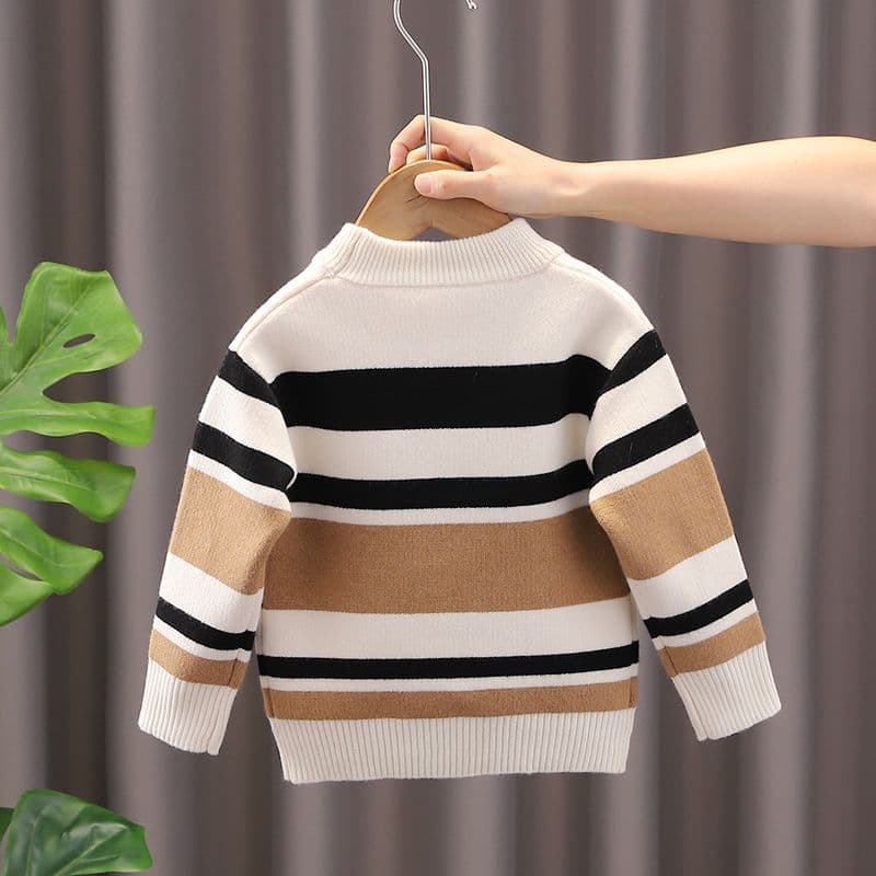 Boys Demi-Season Thermal Knit Sweater - Thickened Korean Style 3