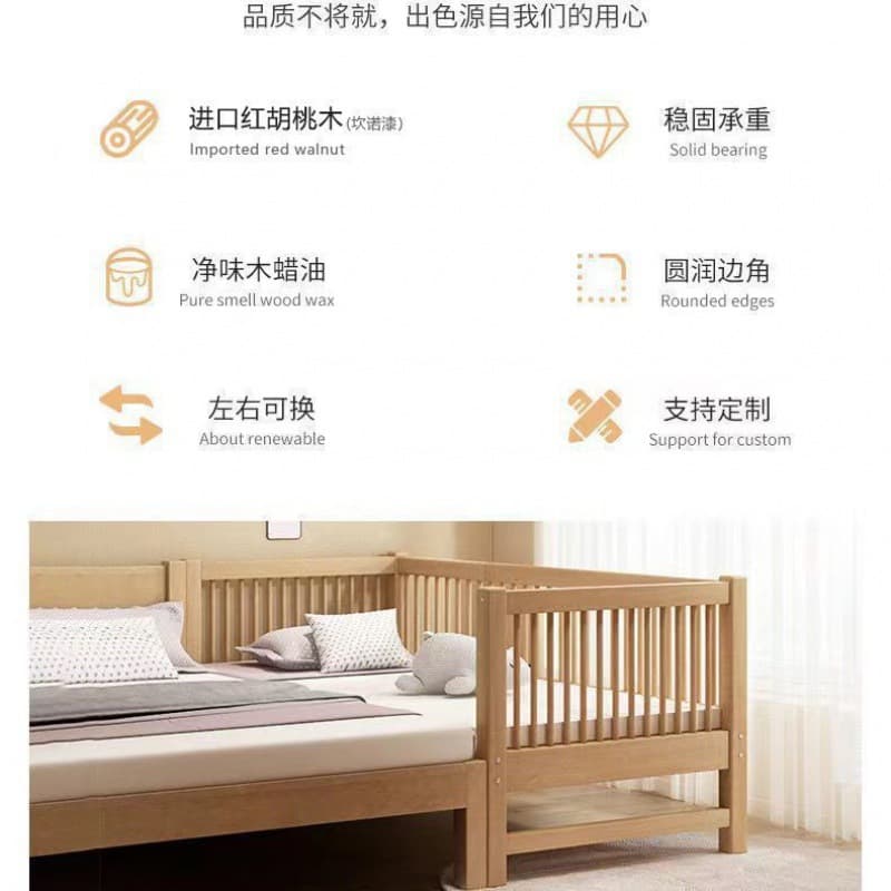Ecological crib from natural wood for side table for bed for men and women 2
