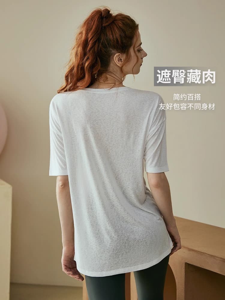 Yoga clothing, shirt for training for gym, sports T-shirt, with short sleeve, for running 2