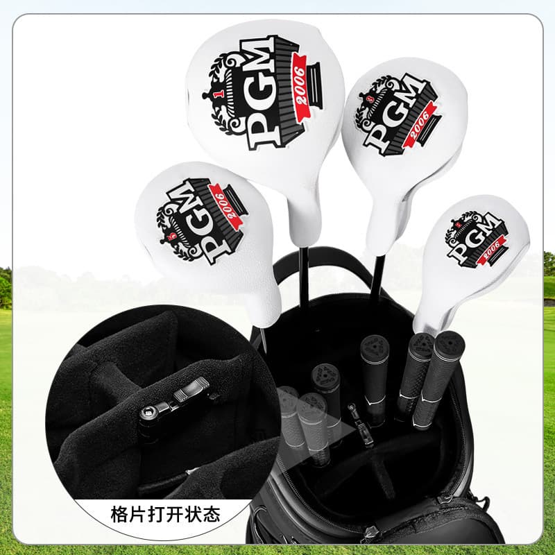 PGM golf ball bag men's hard shell telescopic bag four -wheeled push air consignment upside -down club soft leather 4