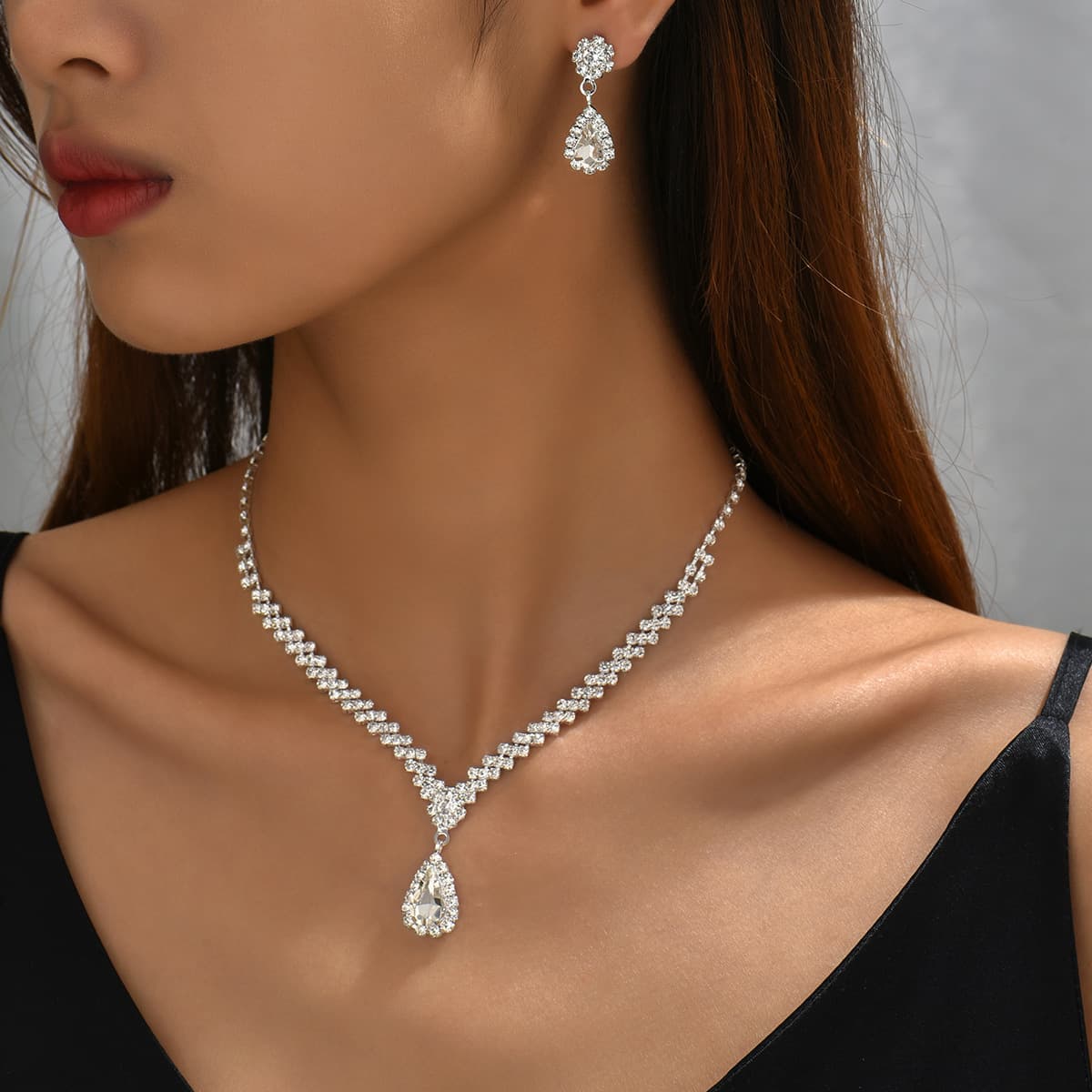 (Cross-border trading), jewelry for bride, bracelet, necklace and earrings, evening dress, accessory, set, 2 piece set