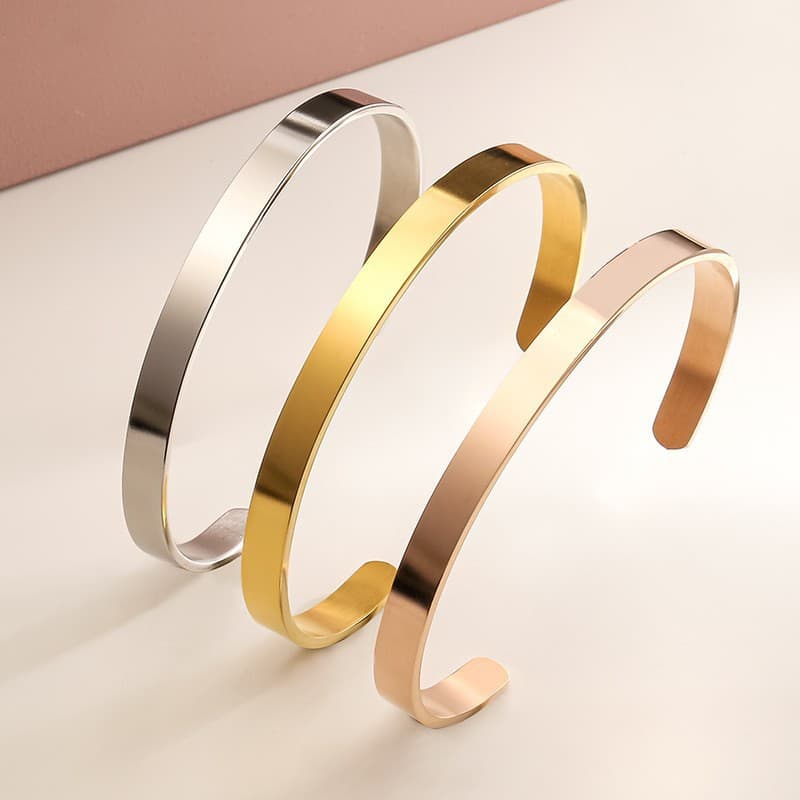 Adjustable bracelet stainless steel, simple and elegant design, print, with your logo imprint 3