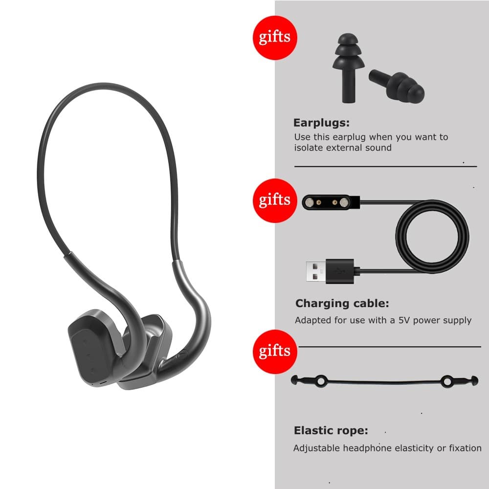 IPX8 WaterProof Swimming Headphones with MP3 Player 32G 5