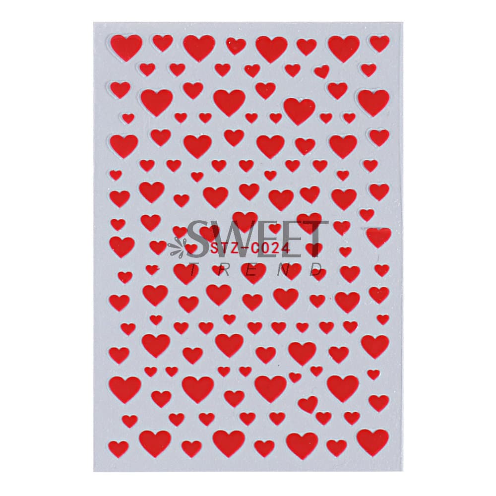 Nail stickers for St. Valentine's Day, adhesive platinum fake nails, self-adhesive sticker for nails with velcro, 3D 5