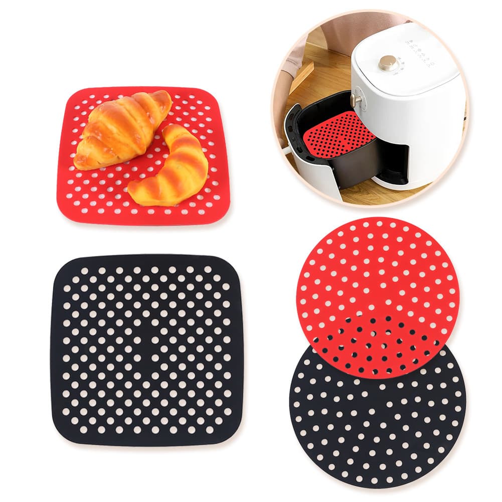New cross-border model silicone kitchen supplies air fryer mat lining Thermal insulation air fryer mat is reusable 2