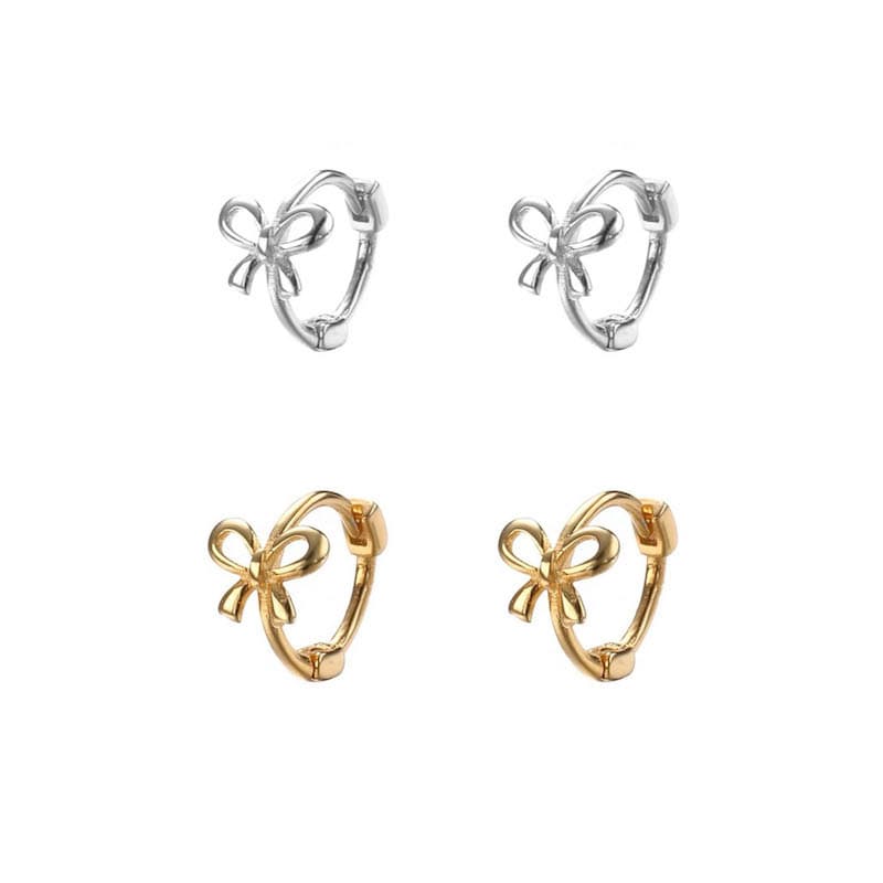 Sophisticated small cute design universal earrings with bow, trend of season 5