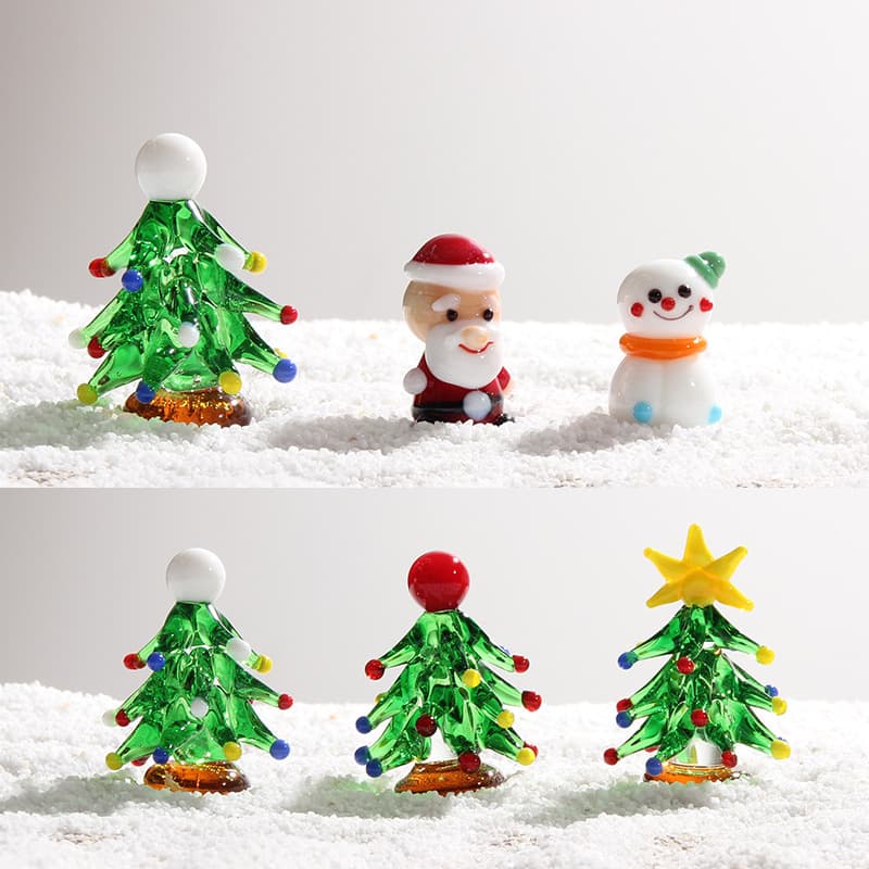 Christmas children's gift small glass Christmas tree creative desktop ornaments New Year exchange glass crafts 1
