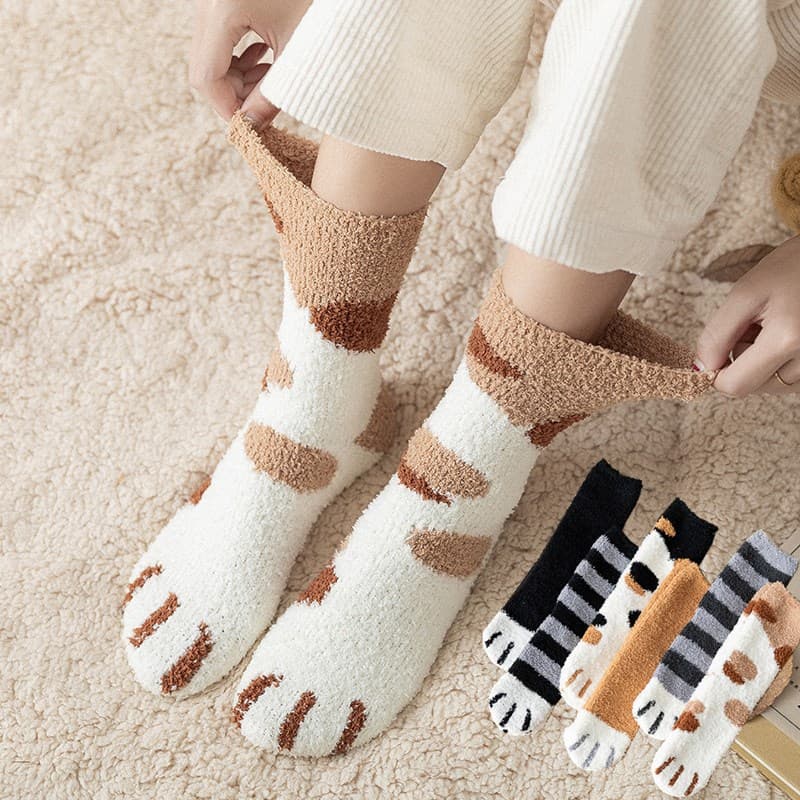 Demi-season coral velvet cute warm knee socks for pregnant, mid-length 1