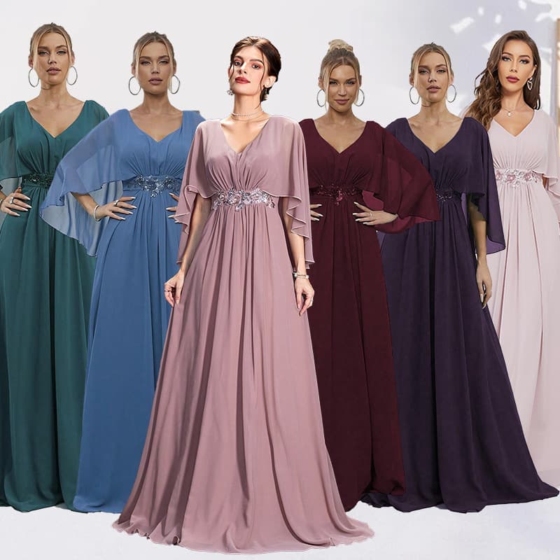 (Cross-border trading), evening dress, megaphone, elegant sticker, V-neckline, graduation party