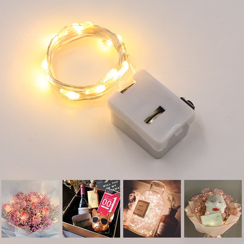 LED buttons Battery Copper Light Strings Waterproof Festival Star Light String Flower Cake Box Decoration Light Strings 4