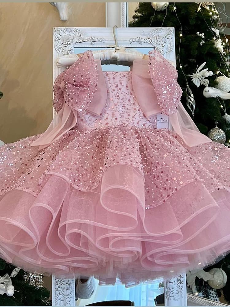 Children Princess Dress Girls Girls Dress Bow Putch Skirt Sequenant Princess Skirt 1