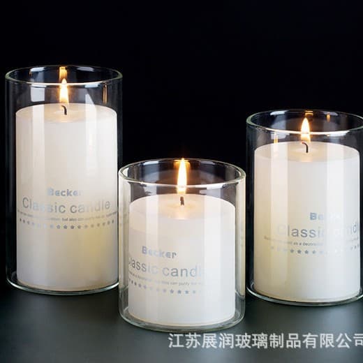 Transparent candle, bottle, European style 3