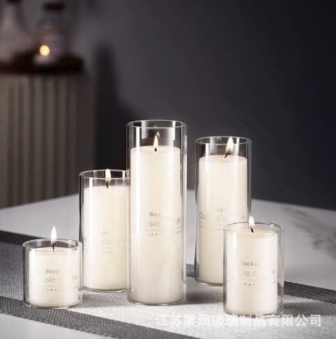 Transparent candle, bottle, European style 1