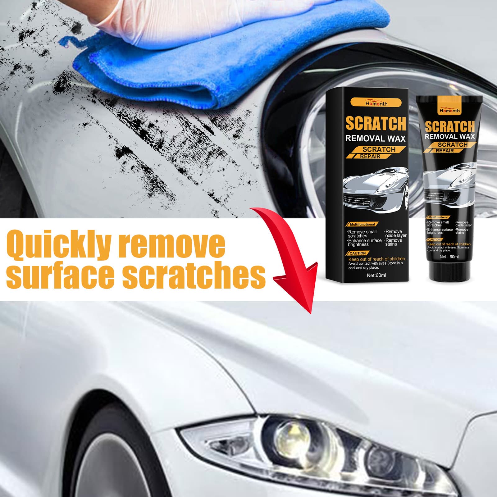 HOMONTH car scratch care artifact car paint fine scratch polishing coating scratch removal and renovation care paste 2