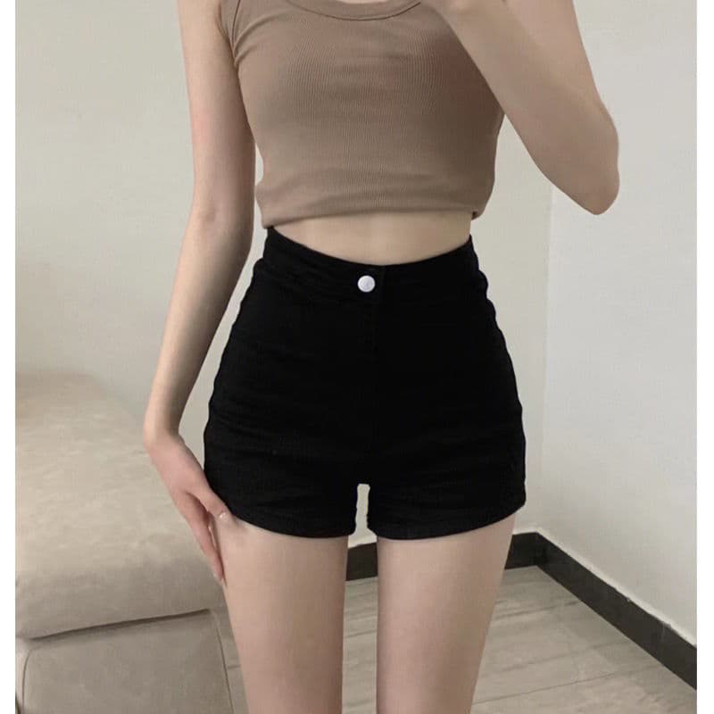 Denim skirt, spring shorts, trousers, summer black leggings, high waist, tight 3