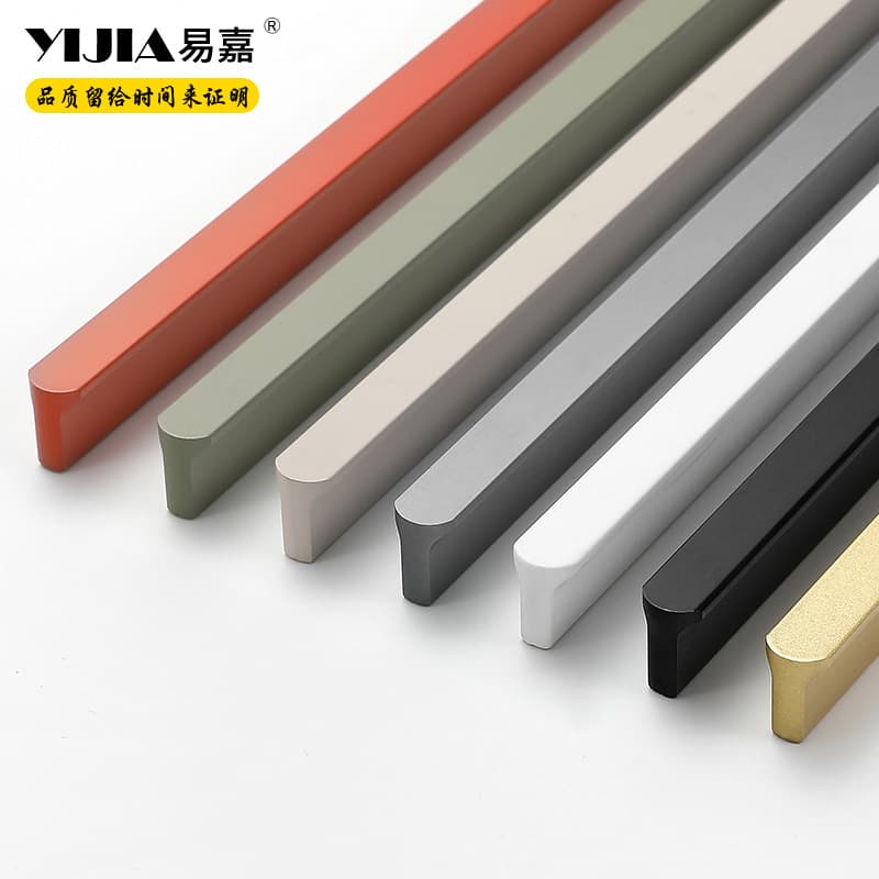 易嘉 Modern simple cabinet door handle aluminum profile solid 1 meter extended handle drawer cabinet wardrobe door handle 1