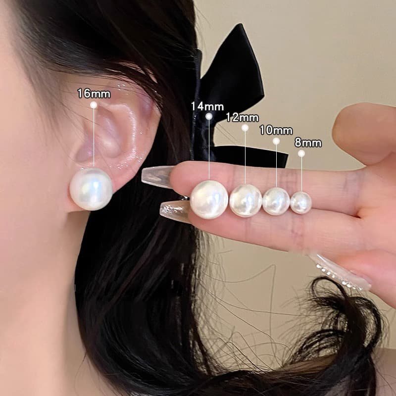 Earrings from pearl, universal ear clips, silver 925 sample, light luxury style 2