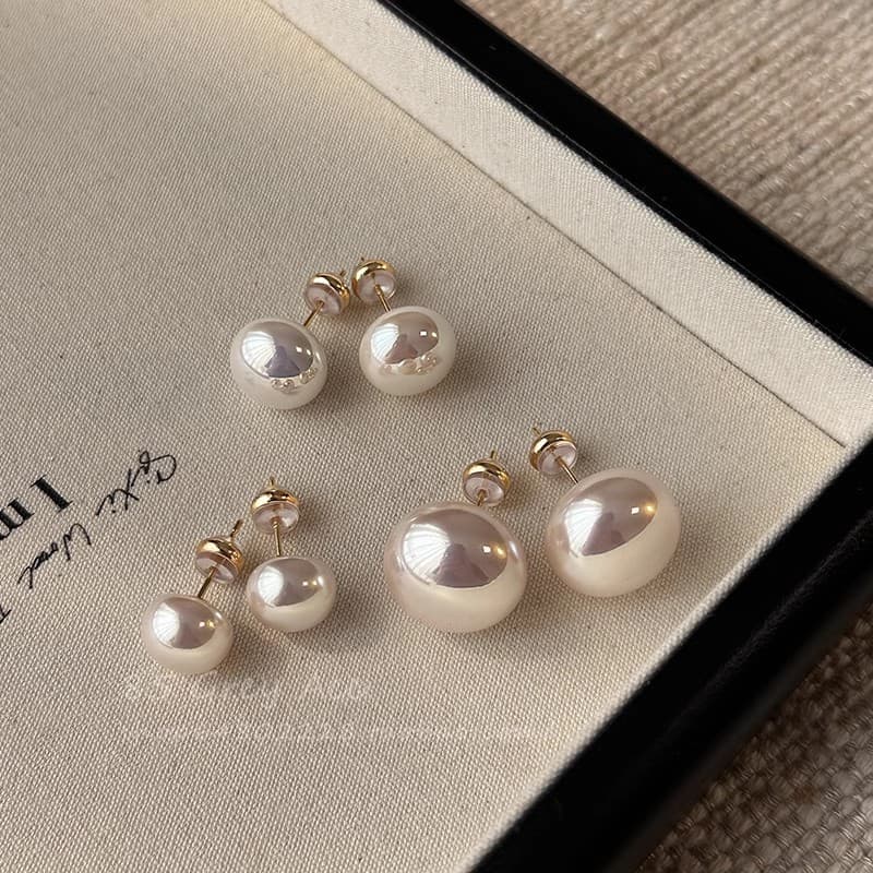 Earrings from pearl, universal ear clips, silver 925 sample, light luxury style 1