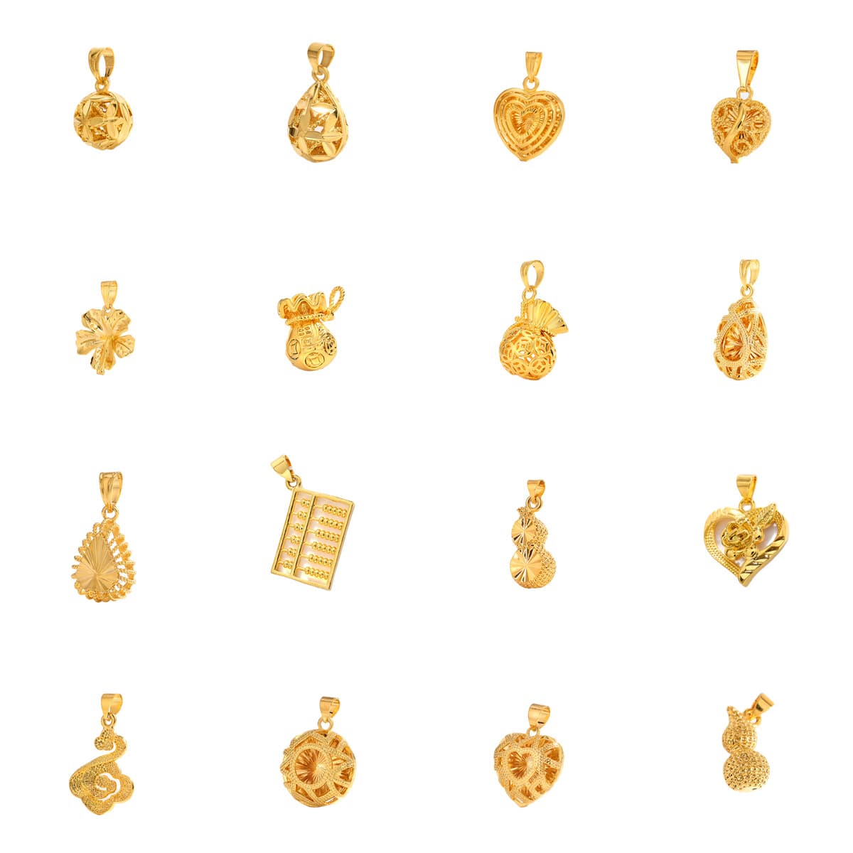 The new Chinese gold shop same sand gold female pendant Xiahongshu vibrato love abacus Fugubags imitation gold clavicle necklace 5