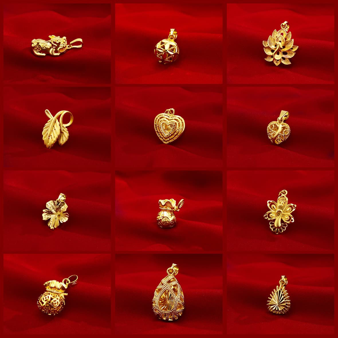 The new Chinese gold shop same sand gold female pendant Xiahongshu vibrato love abacus Fugubags imitation gold clavicle necklace 1