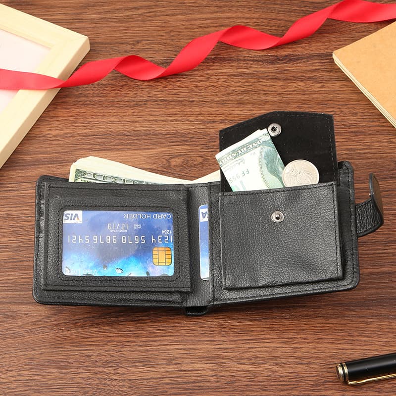 (Cross-border trading), polyurethane short wallet with zipper 3