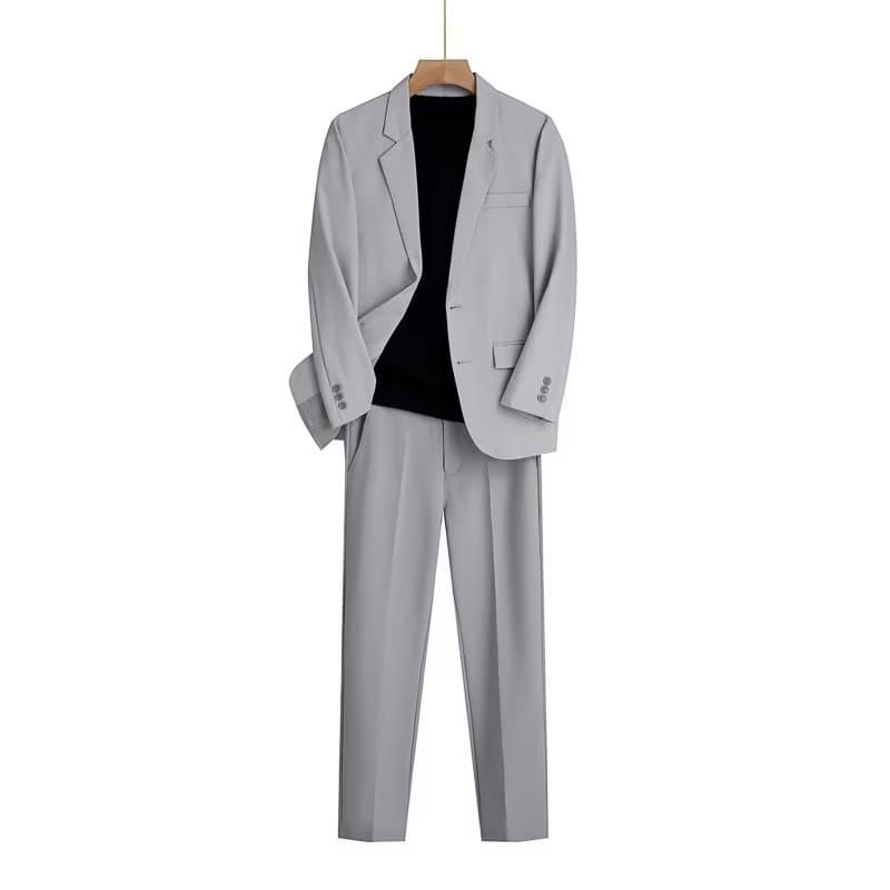 Men's summer thin set, trend classic suit jacket for leisure, oversize 2