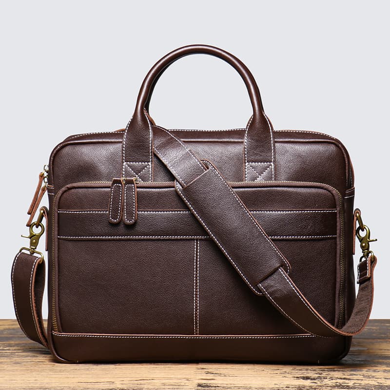 (Cross-border trading), fashionable handheld one-shoulder bag, laptop, leather backpack, genuine leather, business version 3