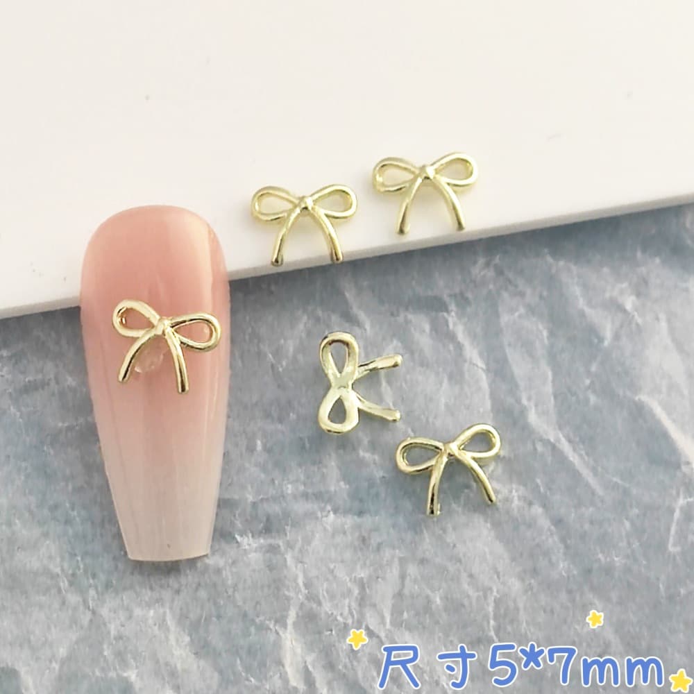 Three dimensional retro nail stickers with bow for nails, universal bow tie, ready-made product 2
