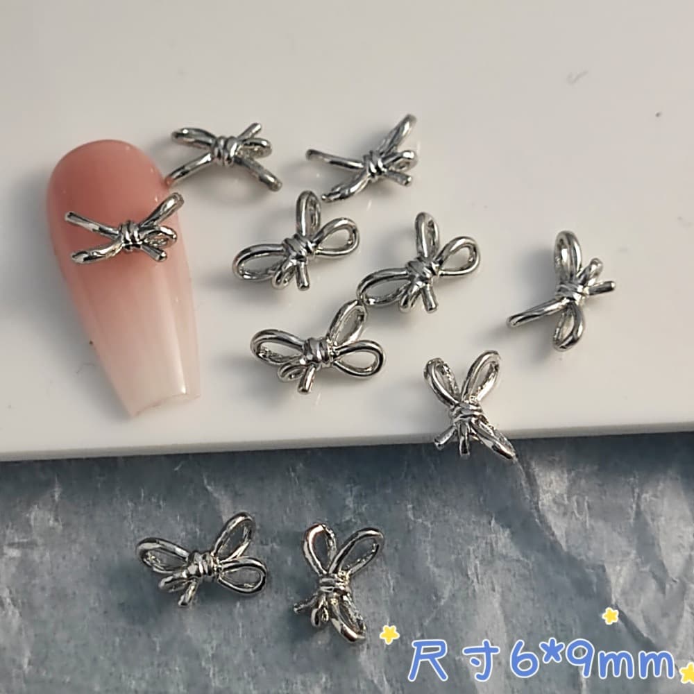 Three dimensional retro nail stickers with bow for nails, universal bow tie, ready-made product 3