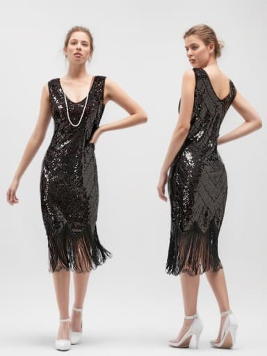 Retro sexy dress, V-neckline, graduation party 2