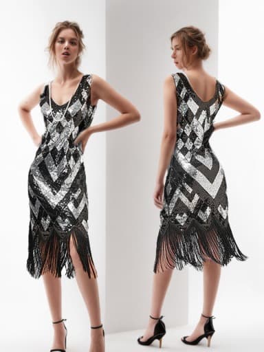 Retro sexy dress, V-neckline, graduation party 4