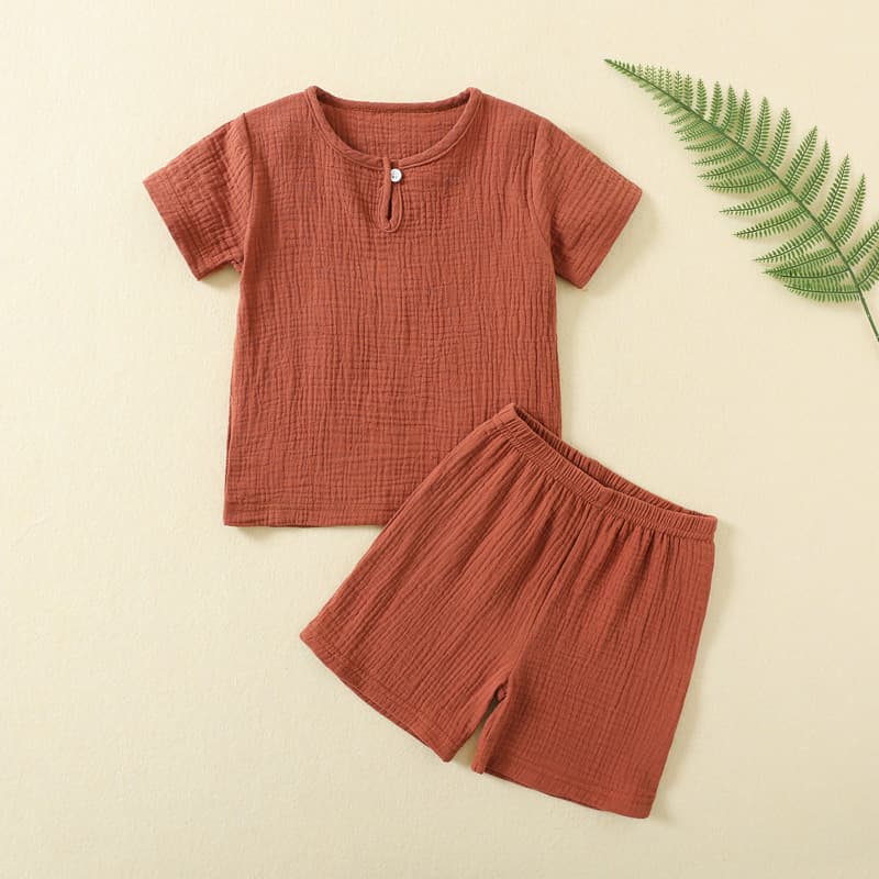 Brand children's summer thin gauze set, pijama 3
