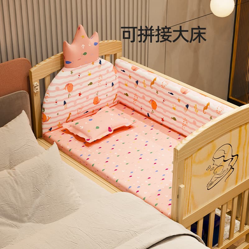 (Wholesale), universal children's wooden crib from natural wood 2
